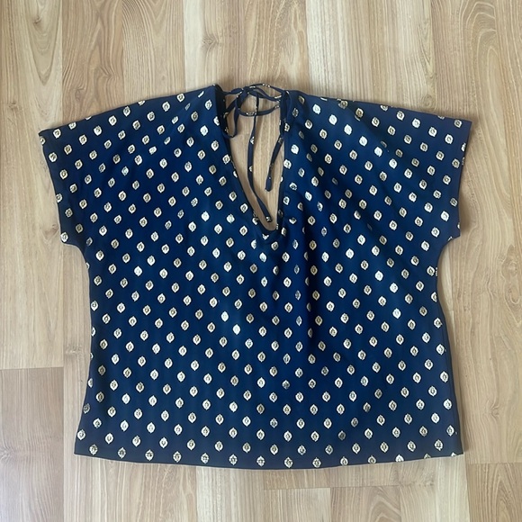 Boden Gold Leaf Print Top - Picture 4 of 16